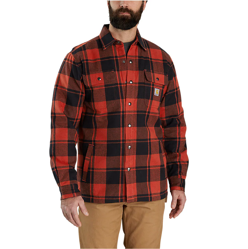 Carhartt relaxed fit Flannel sherpa lined shirt jac