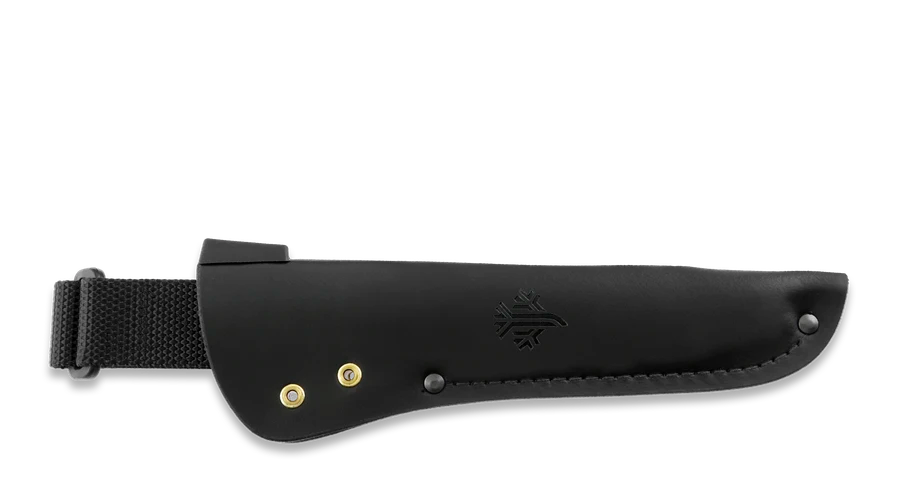 Peltonen M07 Ranger Puukko Black cerakote leather sheet