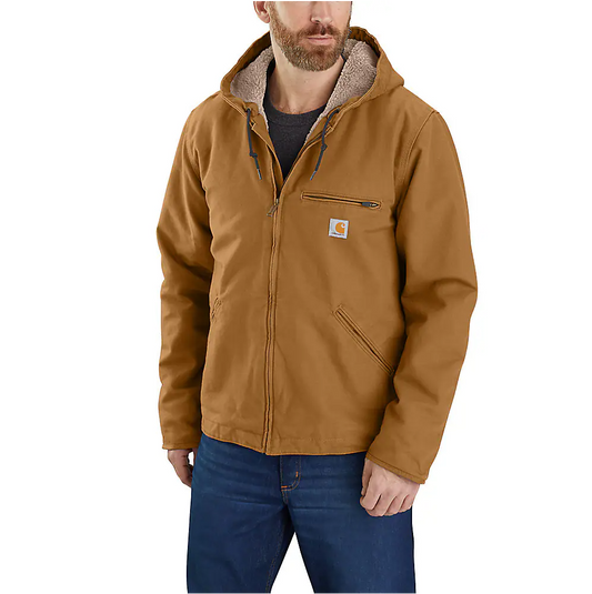 Carhartt Relaxed Fit Washed duck sherpa lined jack
