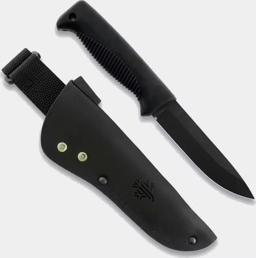 Peltonen M07 Ranger Puukko Black cerakote leather sheet