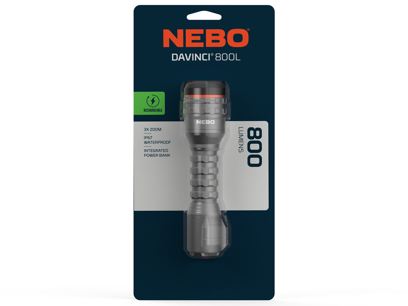 Nebo Davinci 800 lumen Flex oplaadbare zaklamp
