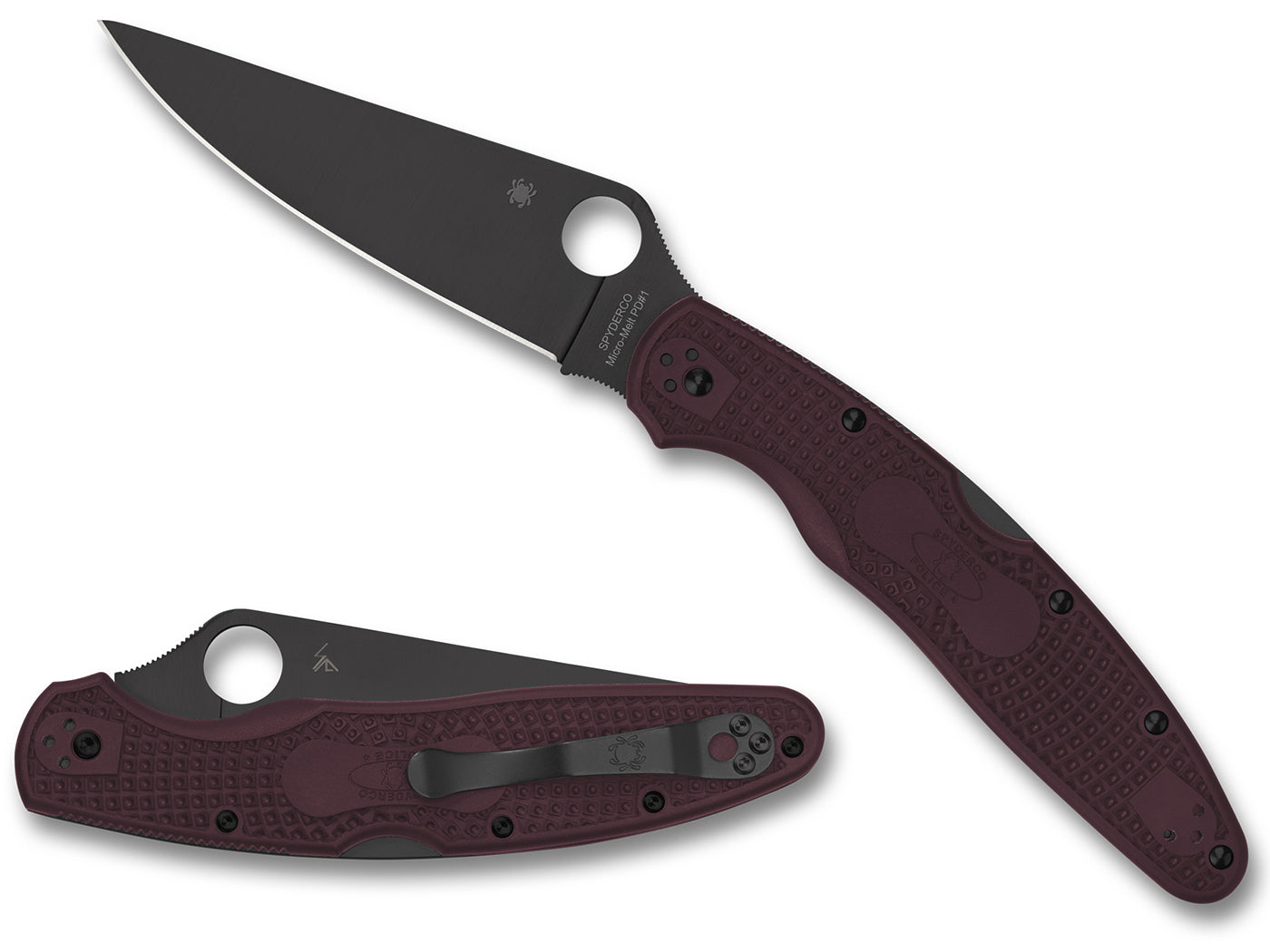 Spyderco Police 4 Lightweight Burgundy Micro-Melt